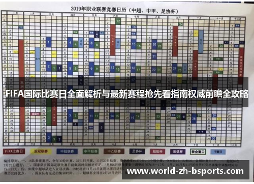 FIFA国际比赛日全面解析与最新赛程抢先看指南权威前瞻全攻略 FIFA国际比赛日全面解析与最新赛程抢先看指南权威前瞻全攻略